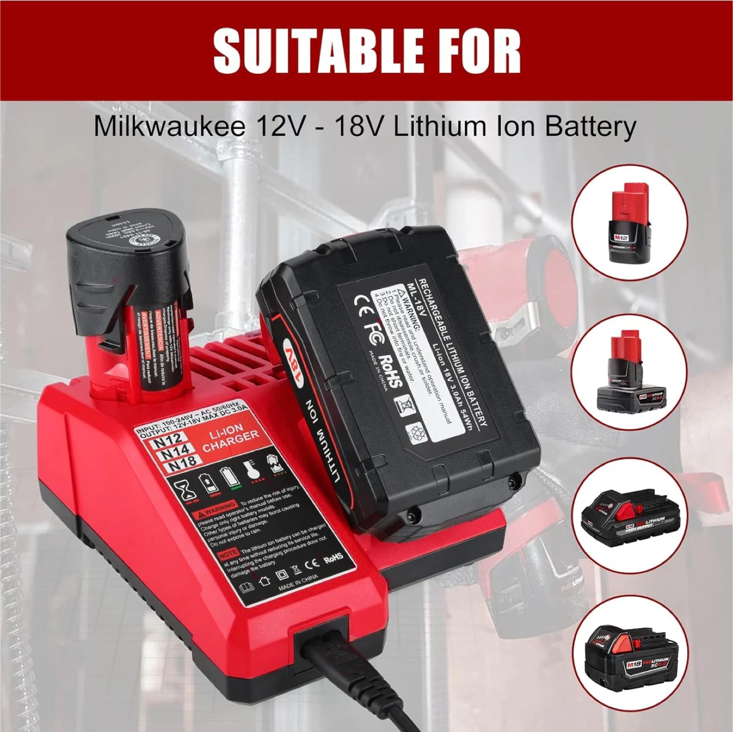 Milwaukee 12V-18V Lithium Ion Battery Charger - photo 3