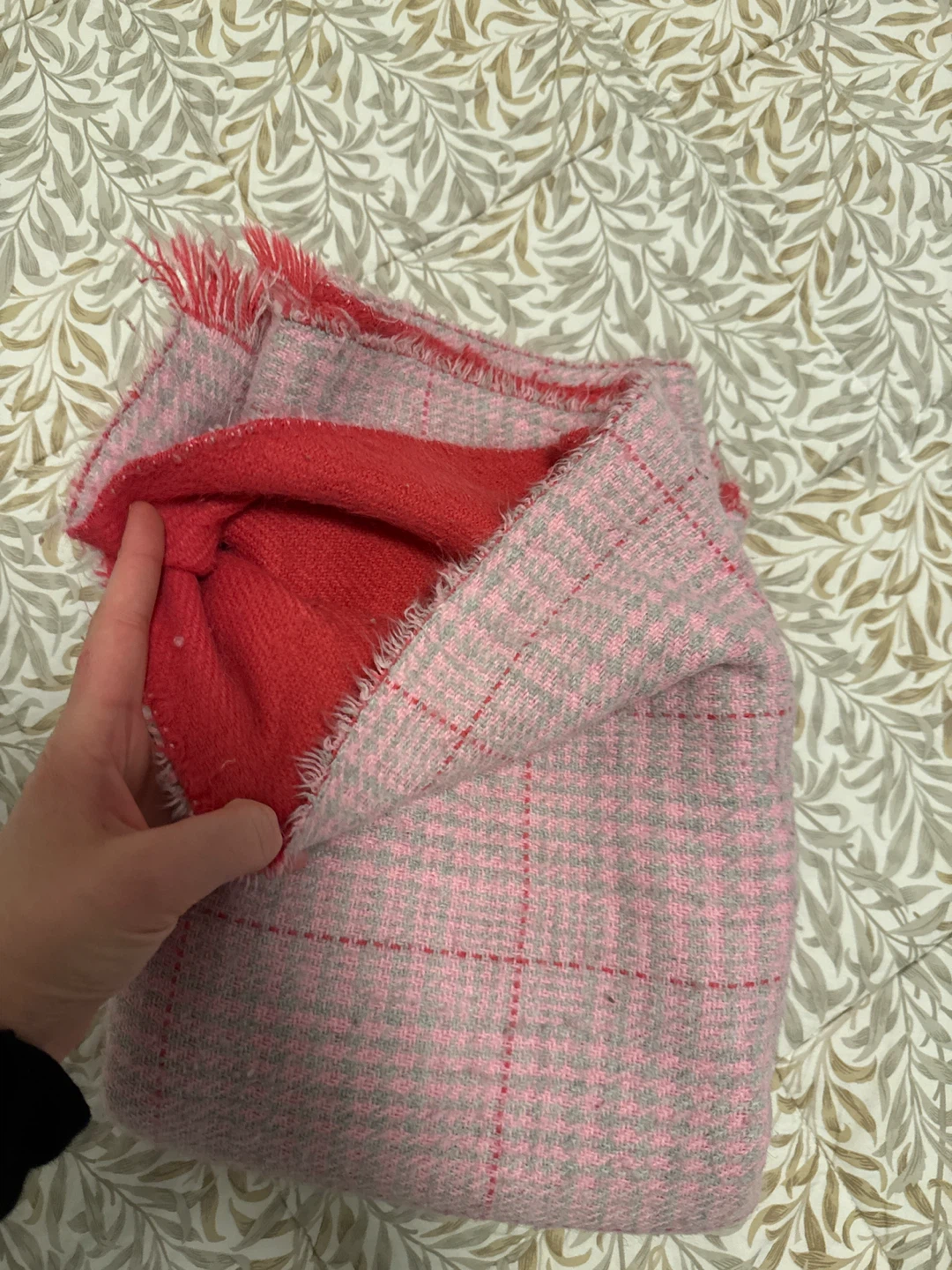 Reversible Plaid and Red Scarf - photo 3