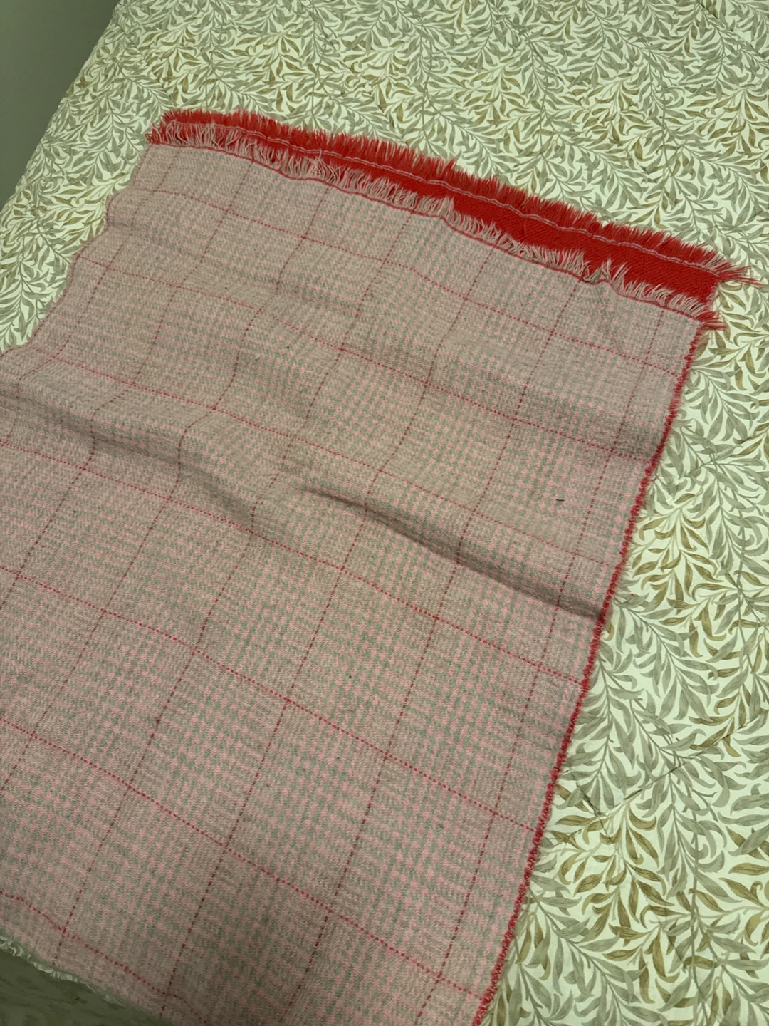 Reversible Plaid and Red Scarf
