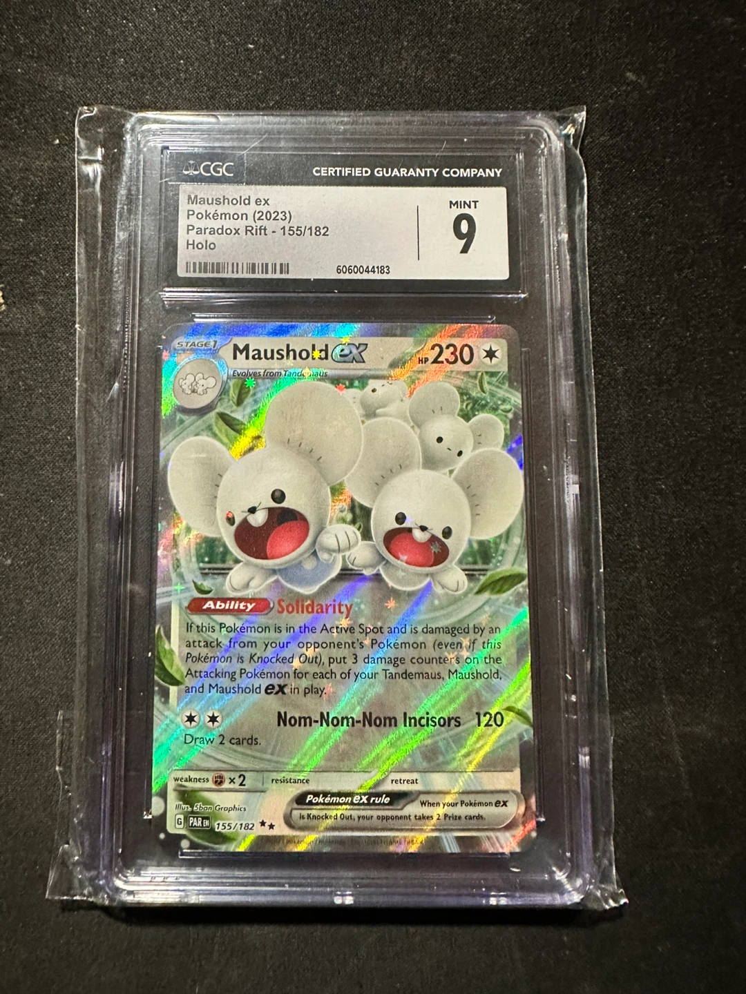 Pokémon TCG Maushold ex 155/182 CGC Graded Mint 9