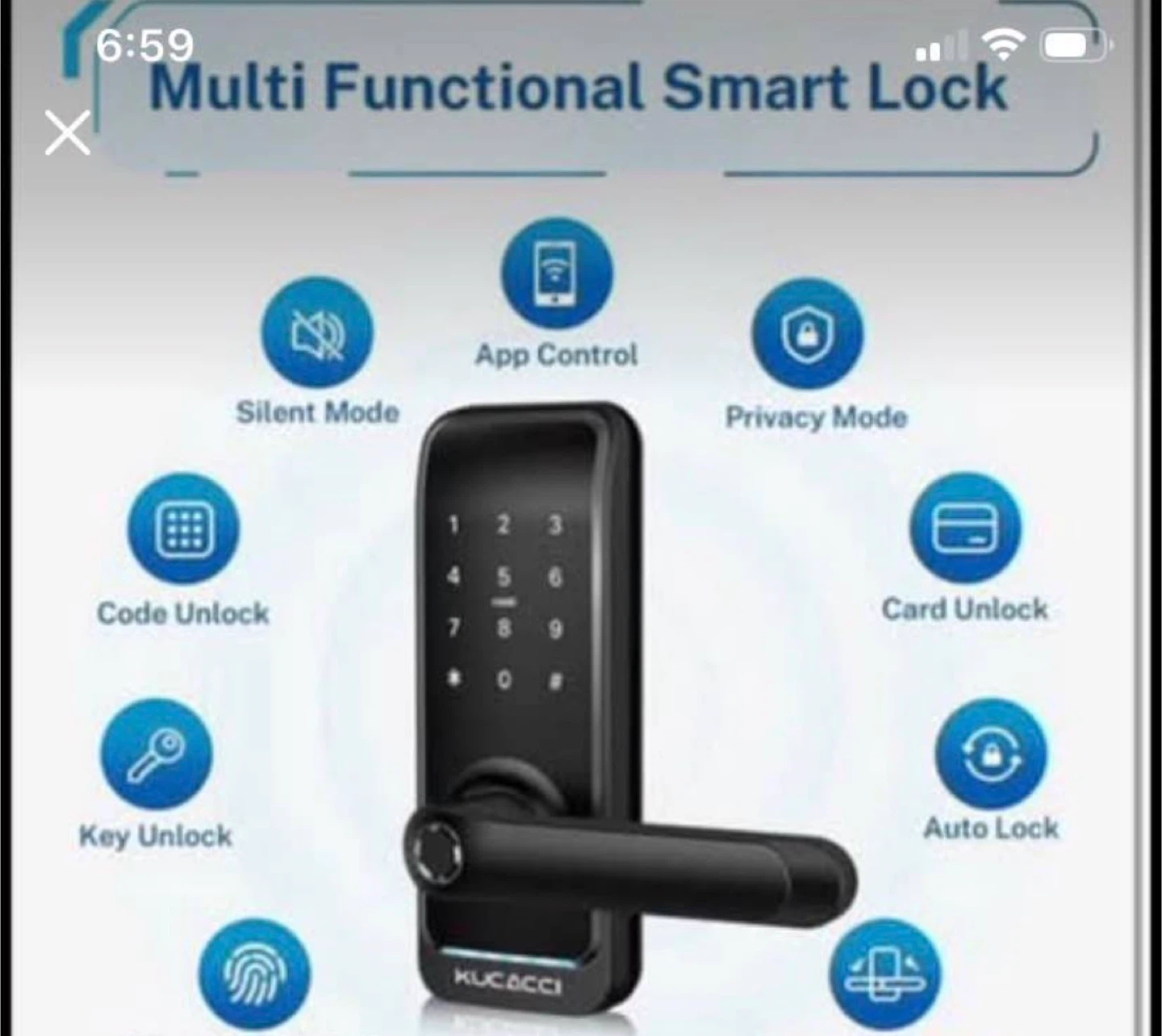 KUCCACI Smart Lock - Keyless Entry, App Control