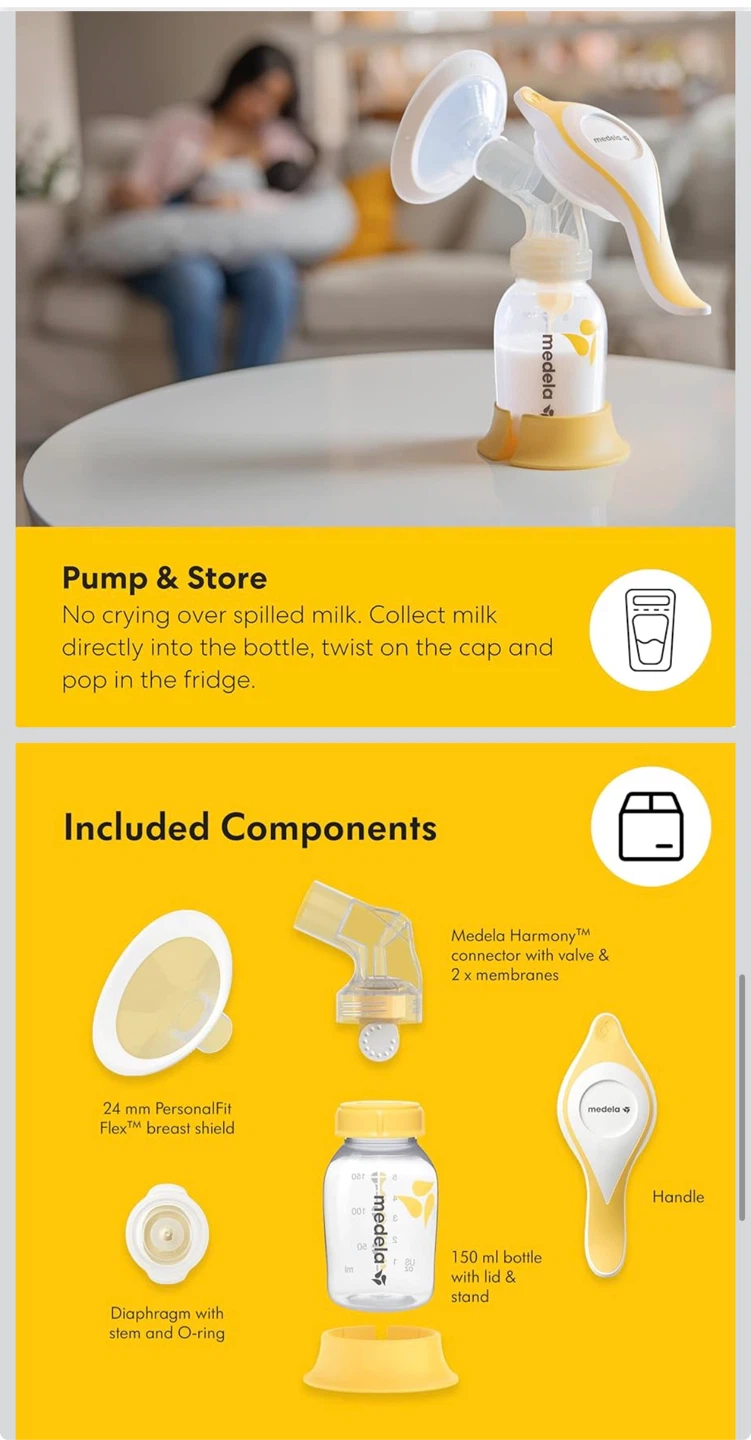 Medela Harmony Manual Breast Pump - Like New (Used Once) - photo 5