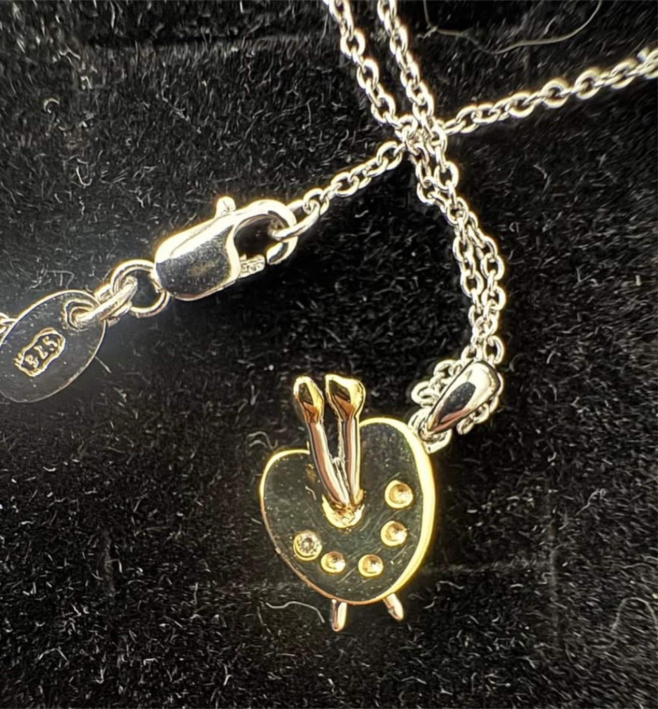 Sterling Silver Art Palette Pendant Necklace - photo 2