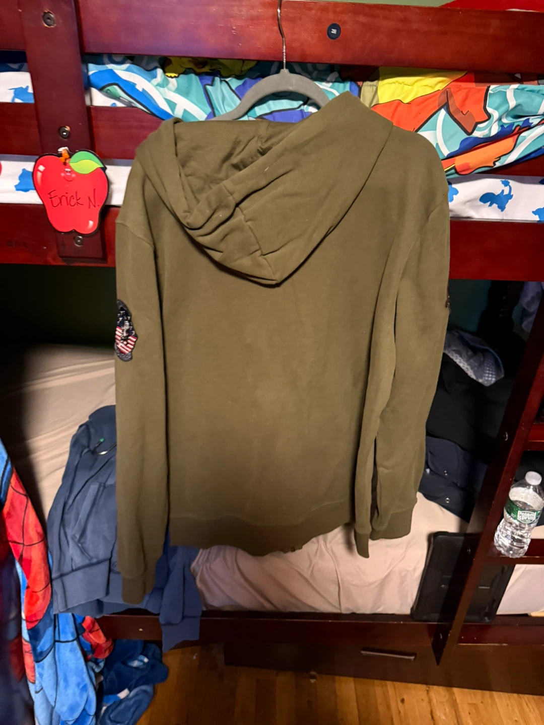 Top Gun Olive Zip-Up Hoodie with Patches - Size L - photo 2