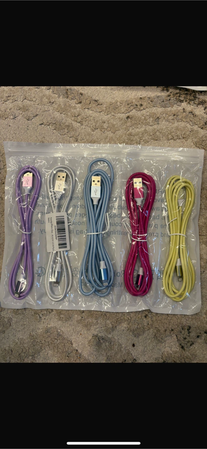 5 Pack Braided iPhone Charging Cables