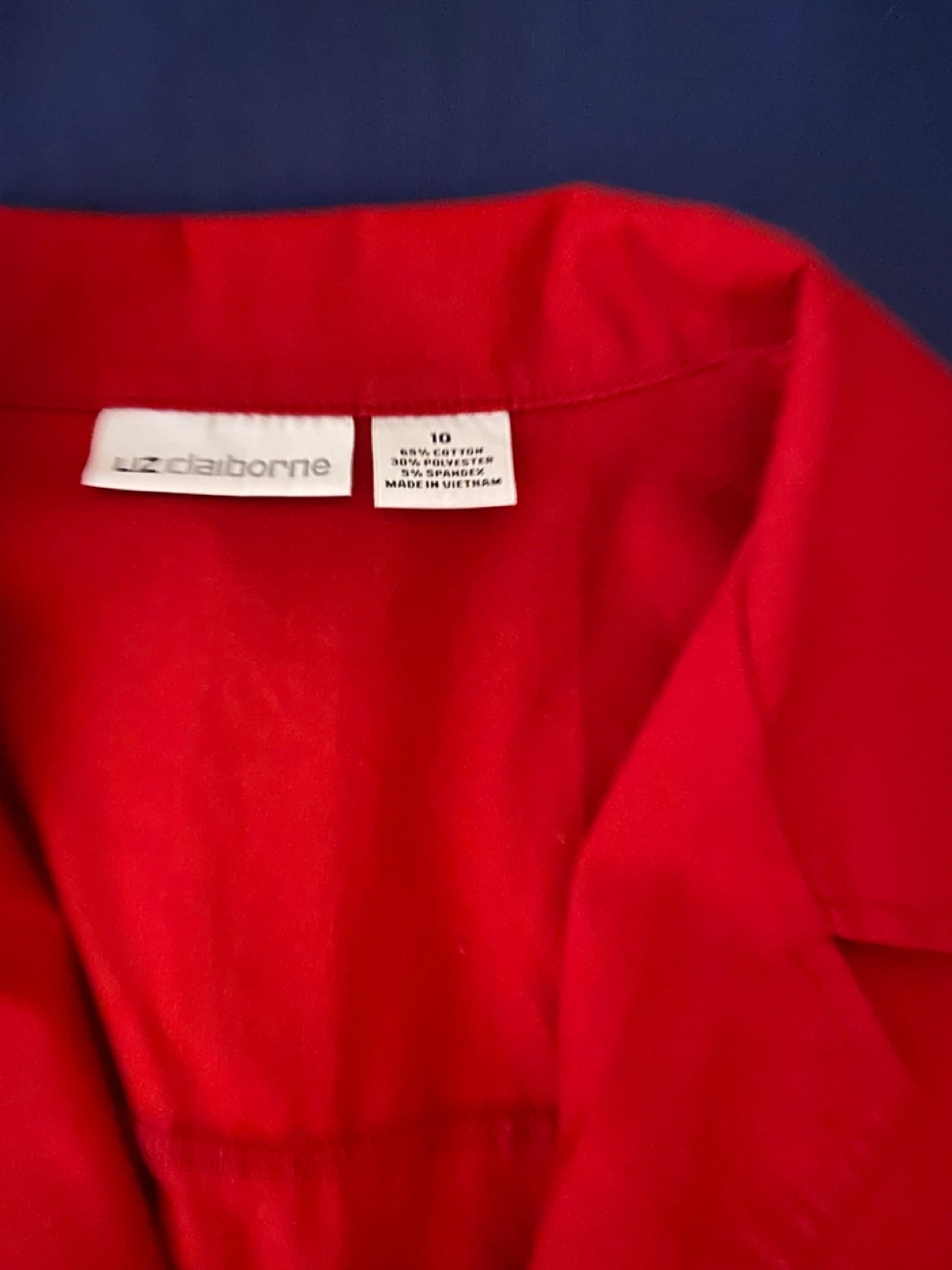 Liz Claiborne Red Button-Front Shirt Dress Size 10 - photo 2
