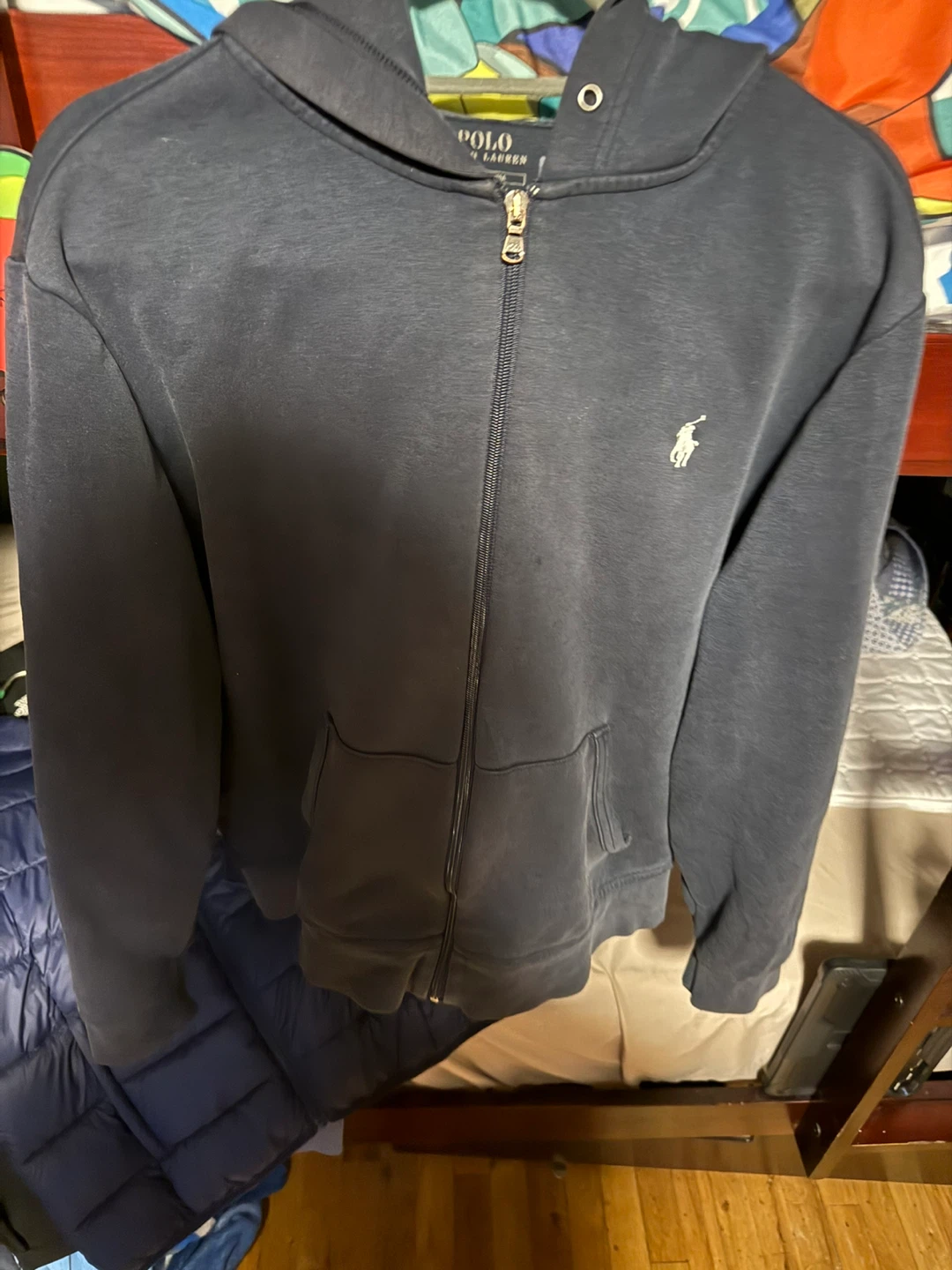 Polo Ralph Lauren Full Zip Hoodie - Navy Blue - Size L