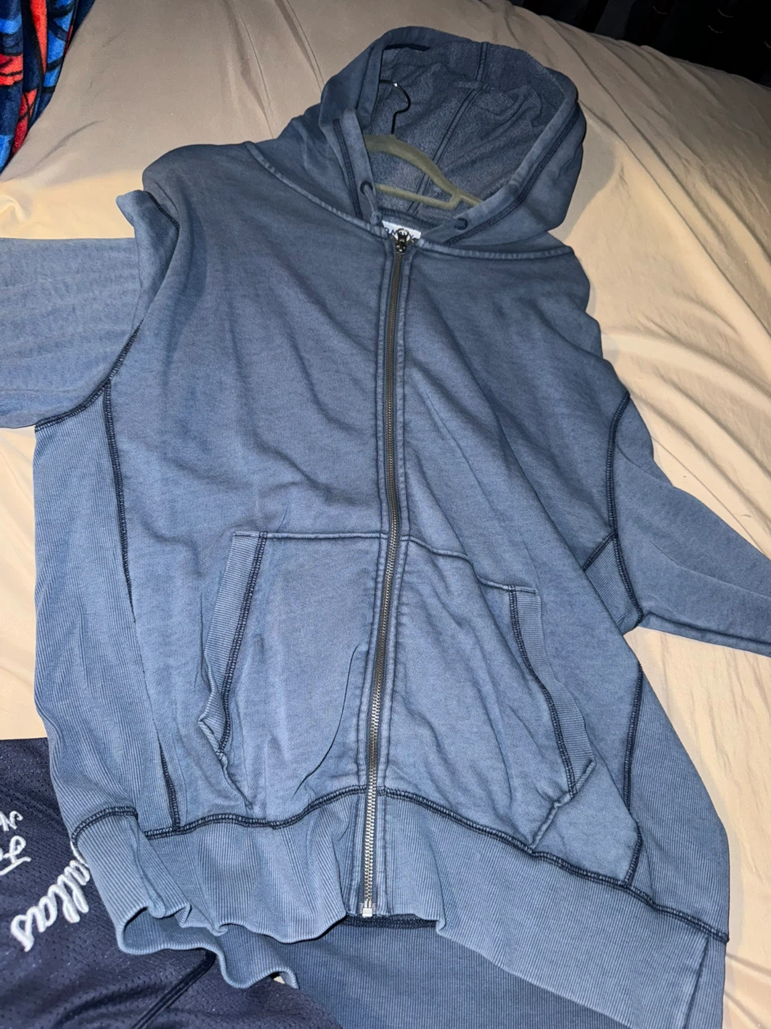 Old Navy Blue Garment-Dyed Zip-Up Hoodie - Size M - photo 4