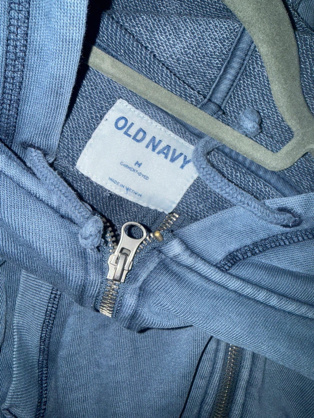 Old Navy Blue Garment-Dyed Zip-Up Hoodie - Size M - photo 3