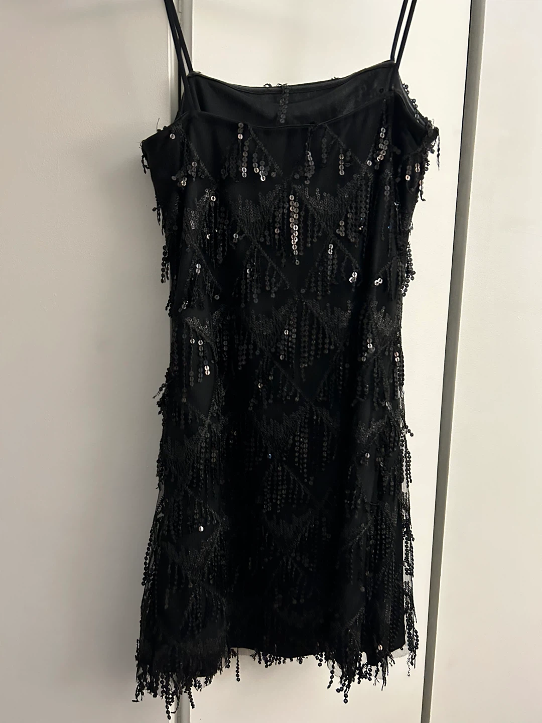 Black Sequin Fringe Dress - Size S - photo 2