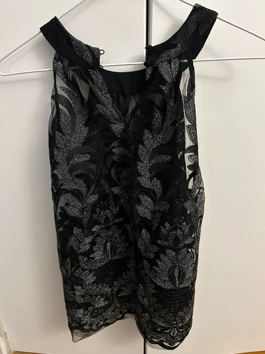 Black Embroidered Mesh Top - size S - photo 2