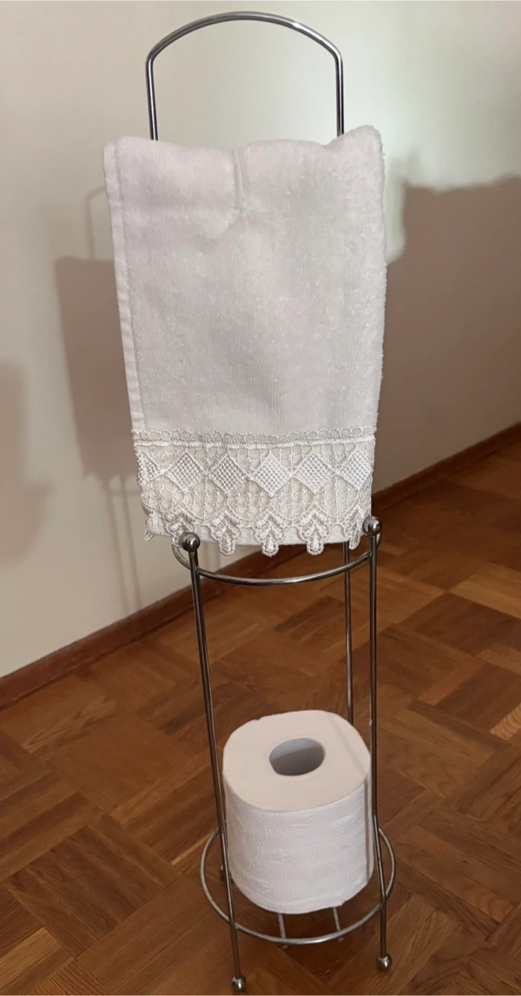 Standing Toilet Paper Holder with Towel Rack