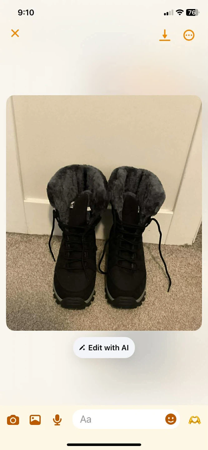 Black Winter Boots with Fur Lining
