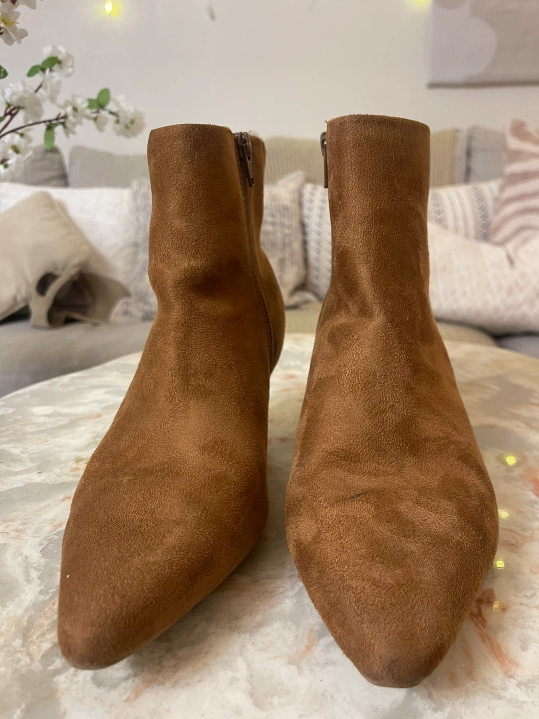 Brown Suede Ankle Boots size 7.5 - photo 3