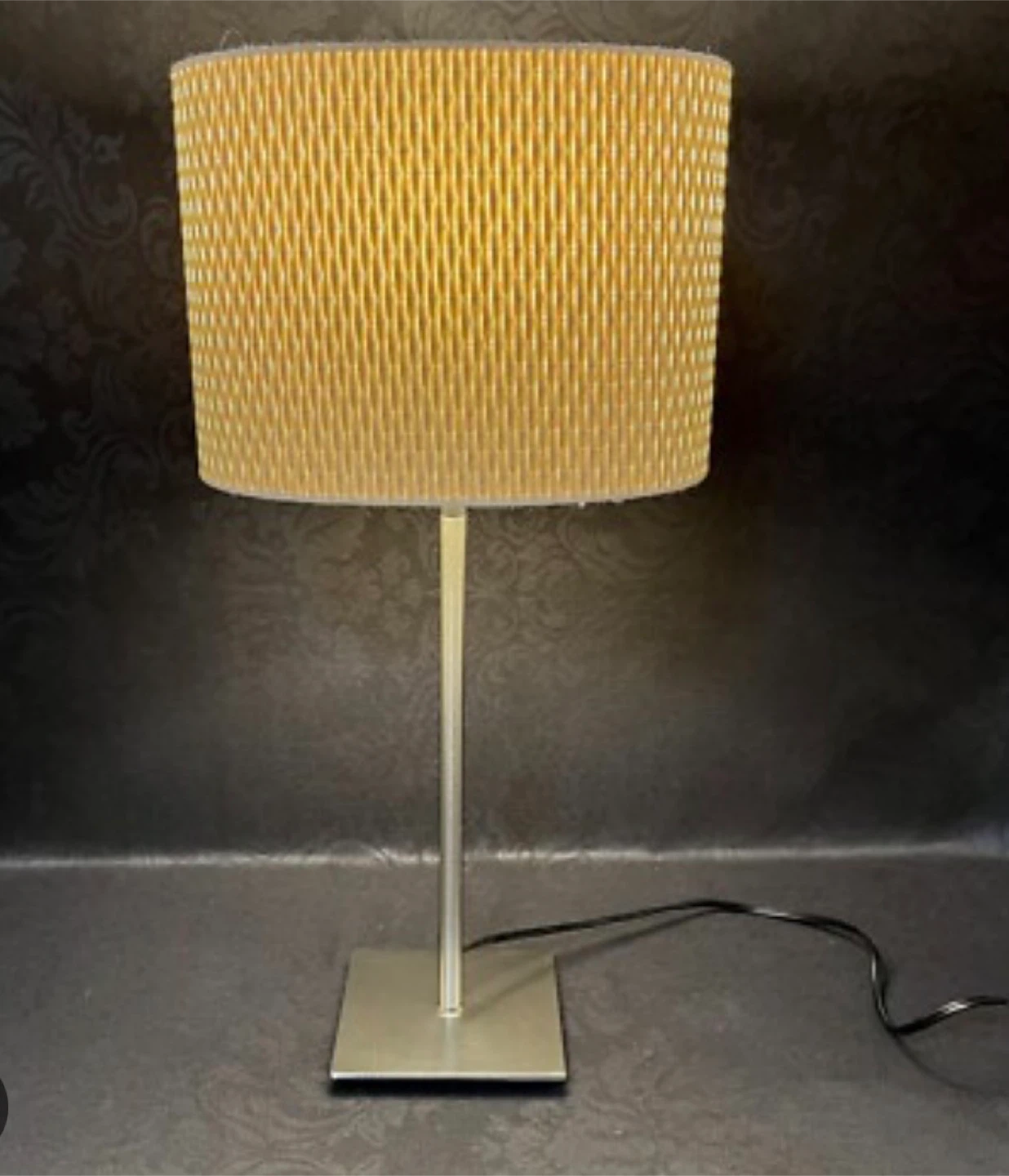2 Woven Drum Shade Lamps: 1 Table lamp & 1 Floor lamp - photo 3