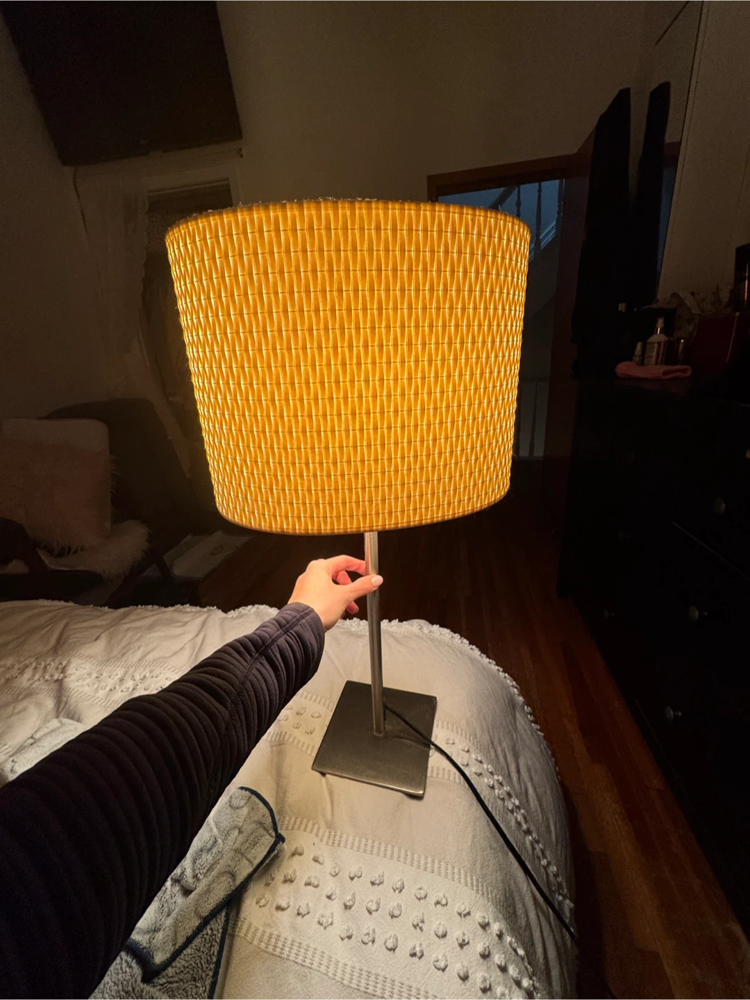 2 Woven Drum Shade Lamps: 1 Table lamp & 1 Floor lamp - photo 5