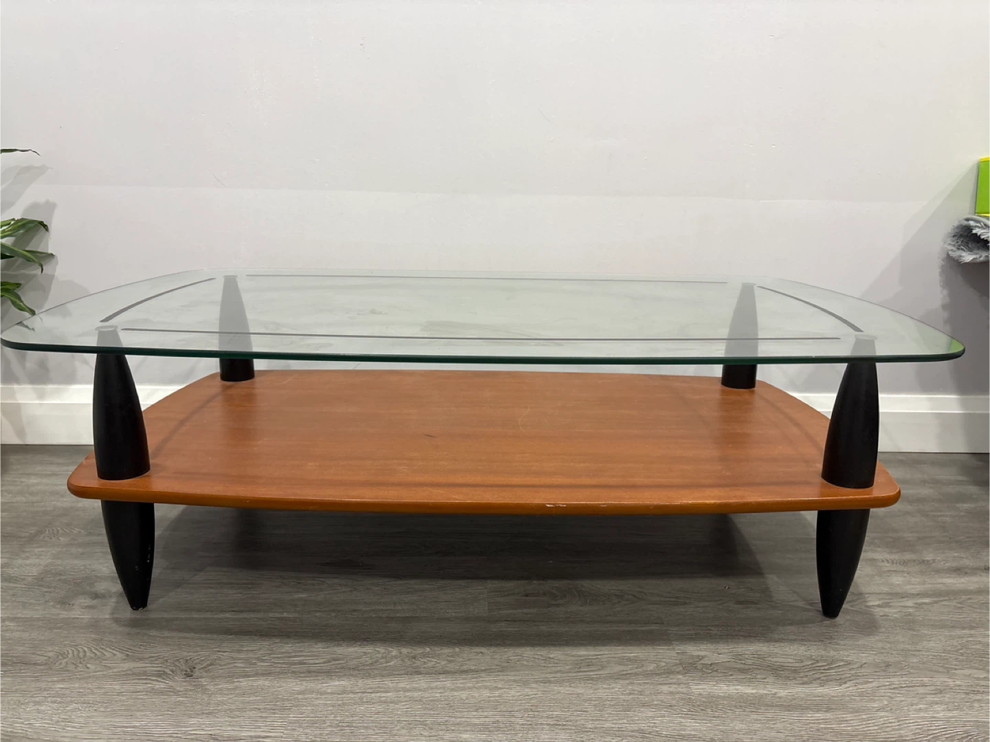 Mid-Century Modern Coffee Table with Glass Top - photo 3