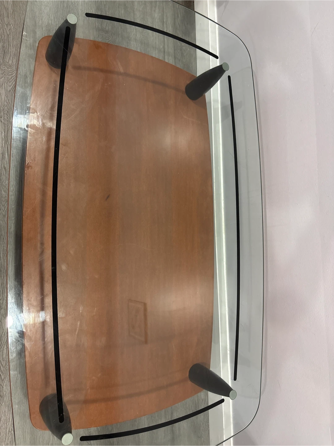 Mid-Century Modern Coffee Table with Glass Top - photo 2