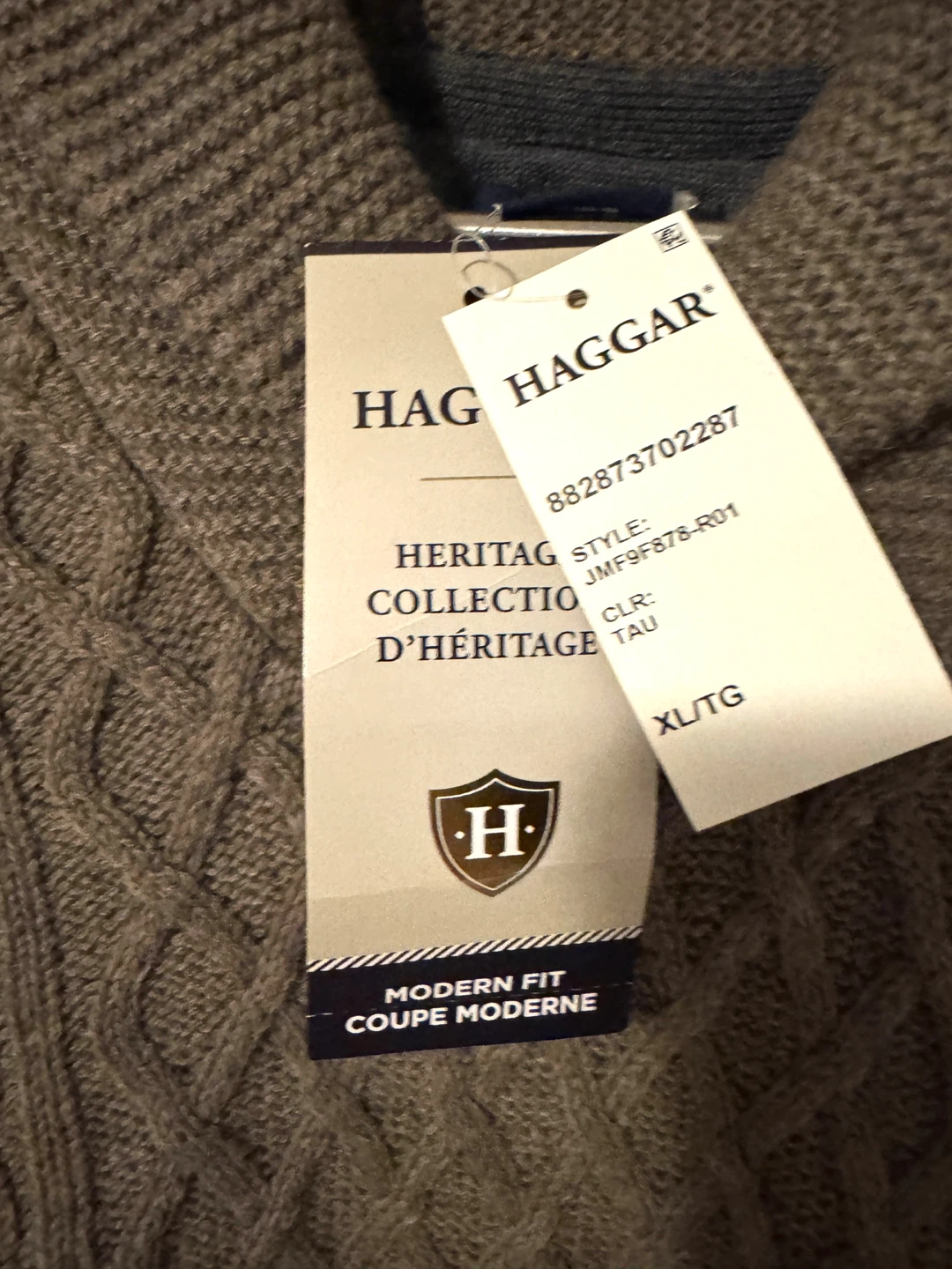 Haggar Men's Shawl Collar Sweater - Taupe - XL/TG - photo 3