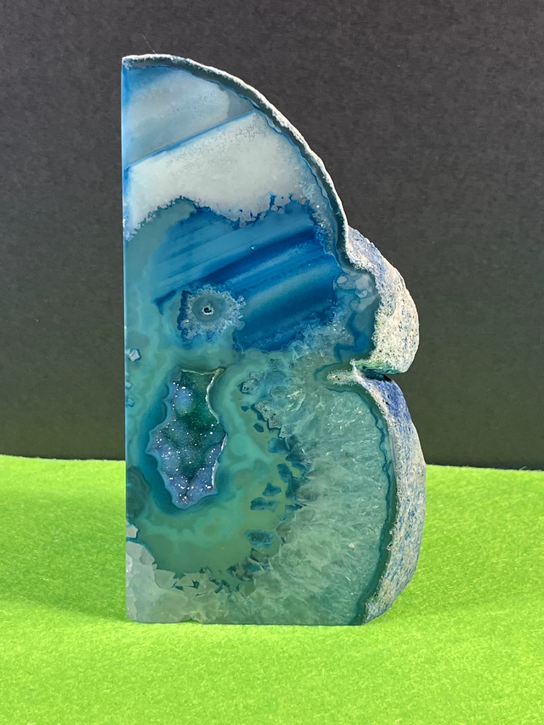 Blue Agate Crystal Slice