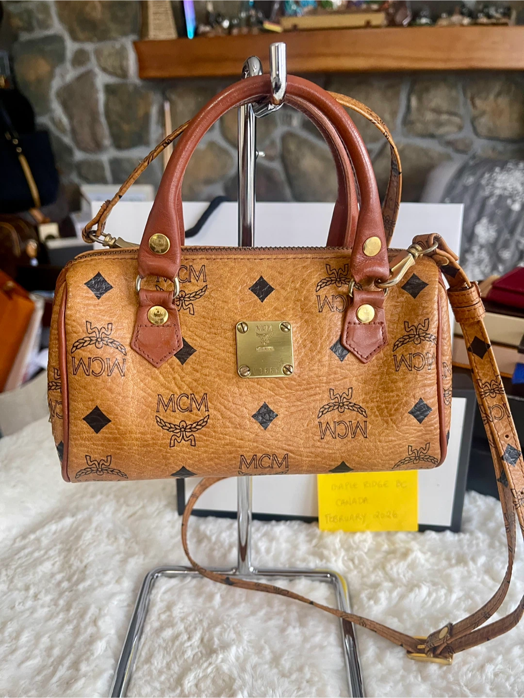 Preloved MCM München Visetos Boston Bag