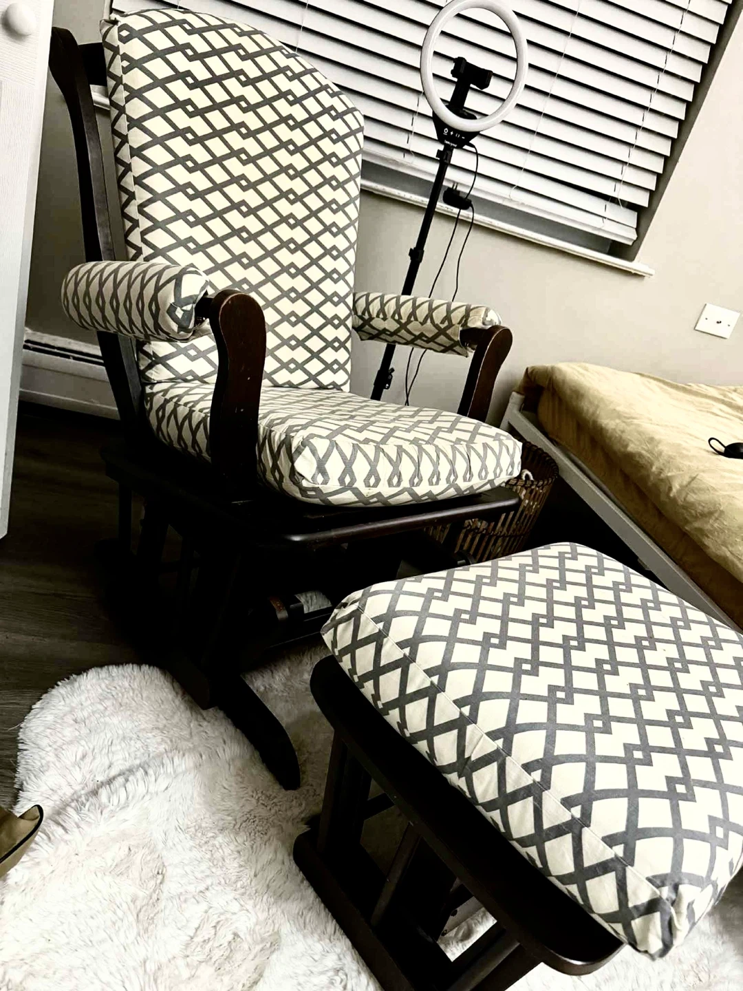 Glider Rocking Chair with Ottoman.