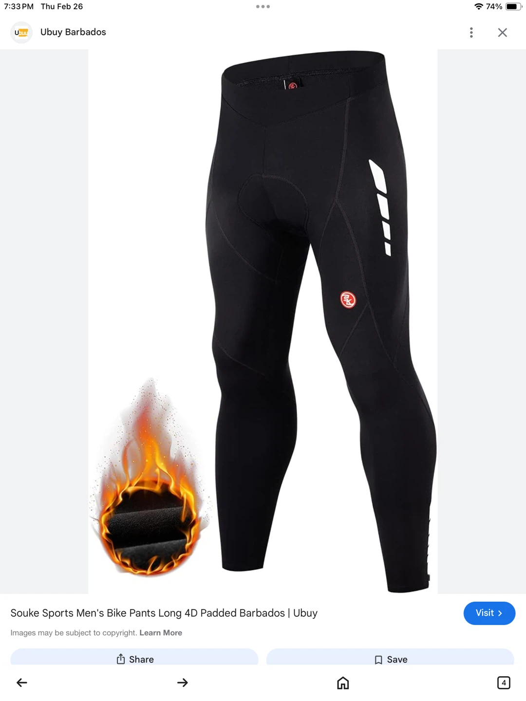 Souke Sports Men's Cycling Pants XL - photo 2
