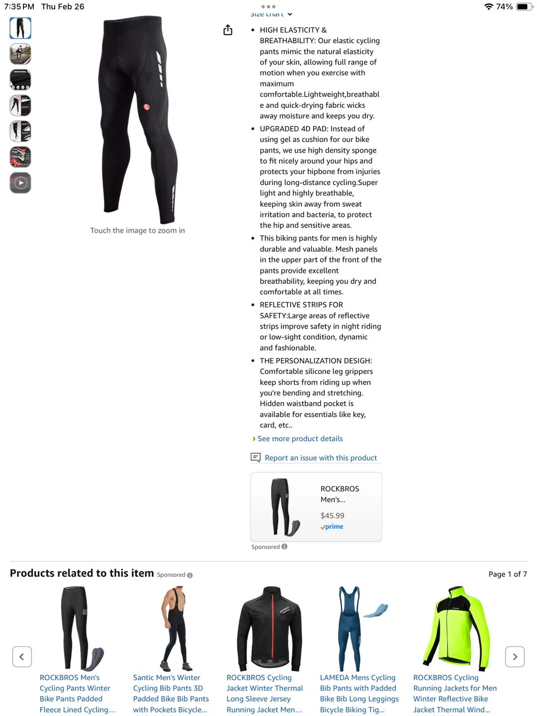 Souke Sports Men's Cycling Pants XL - photo 4