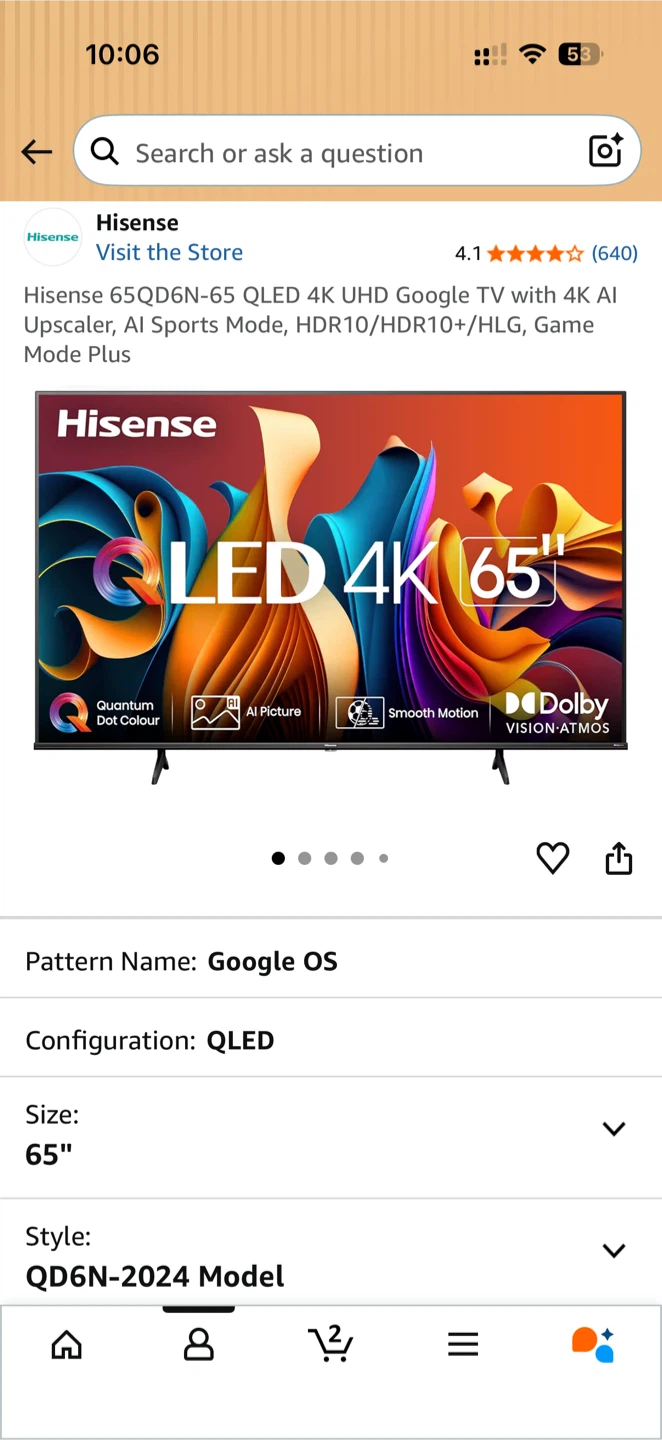 Hisense 65 inch QLED TV - photo 4