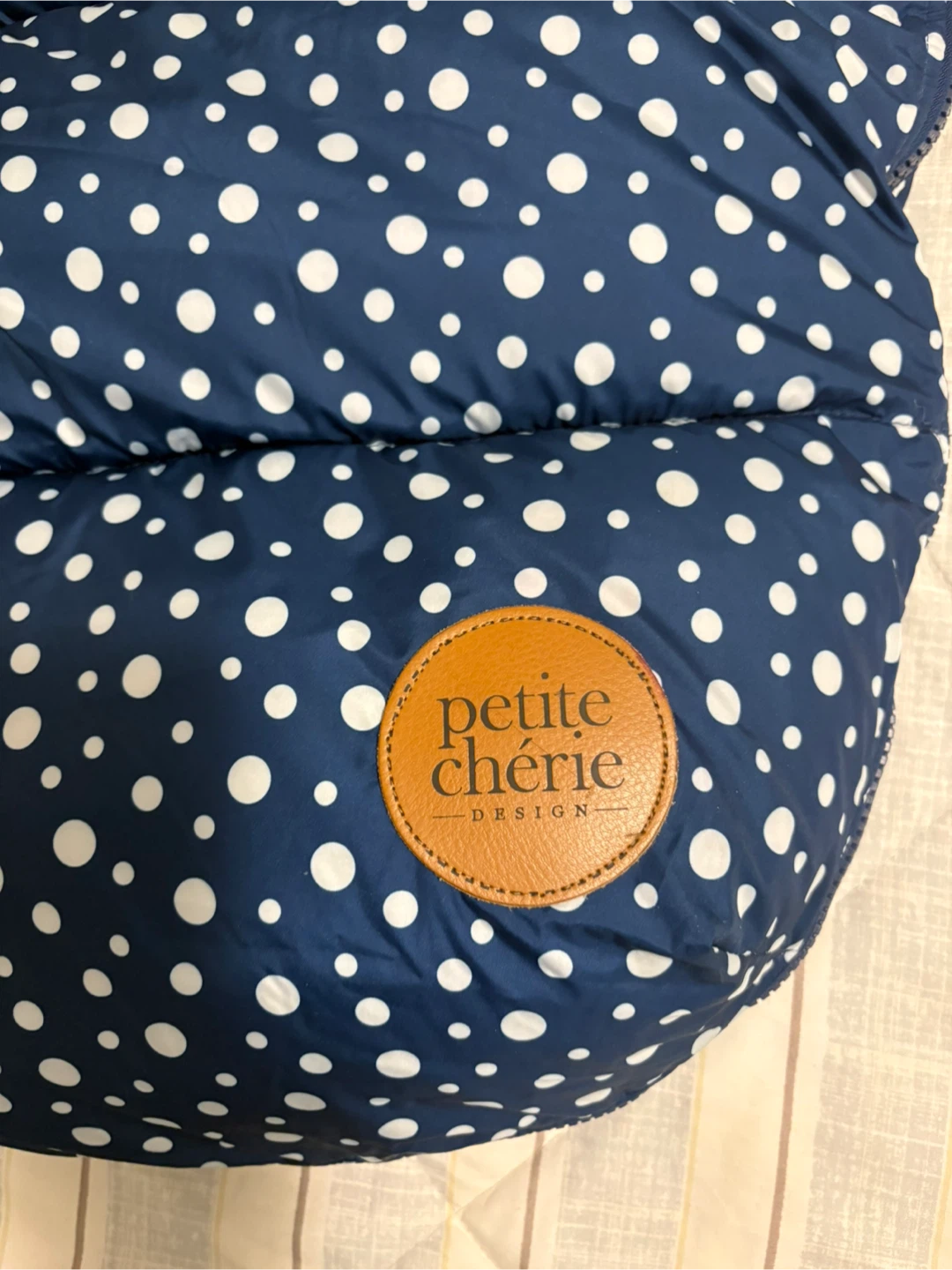Winter Baby Bunting Bag Navy Polka Dot - photo 3