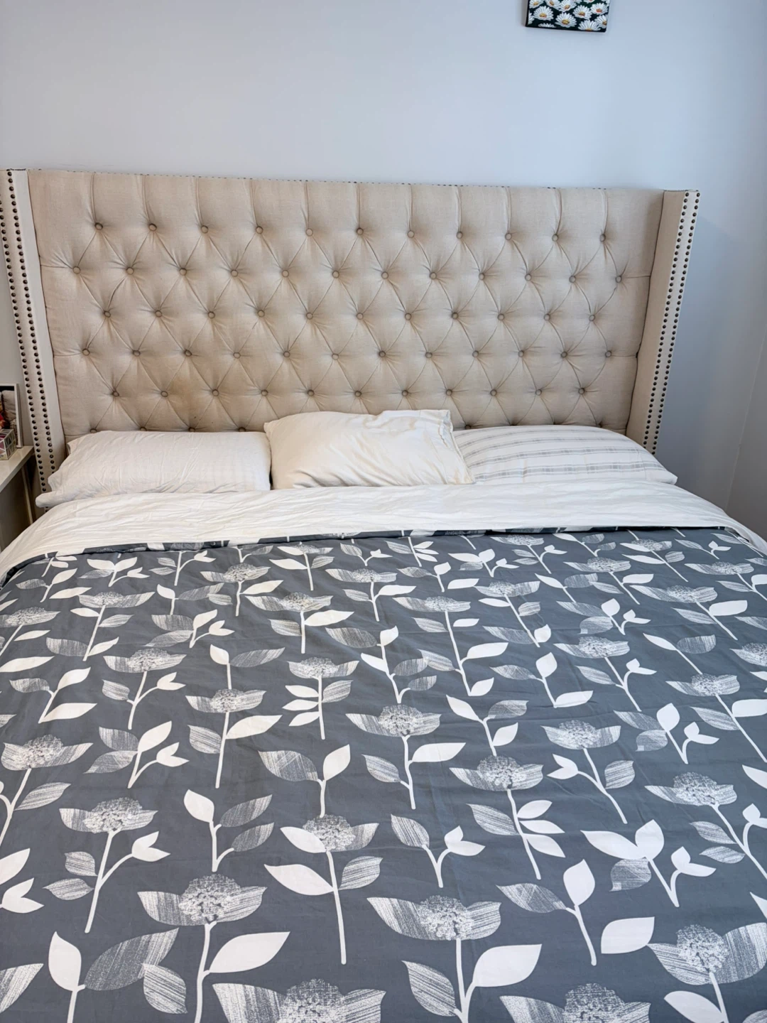 King size upholstered bed frame