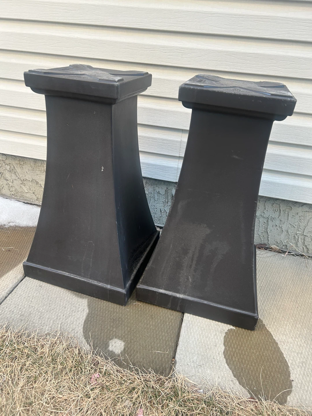 Black Decorative Planter Pedestals - Pair