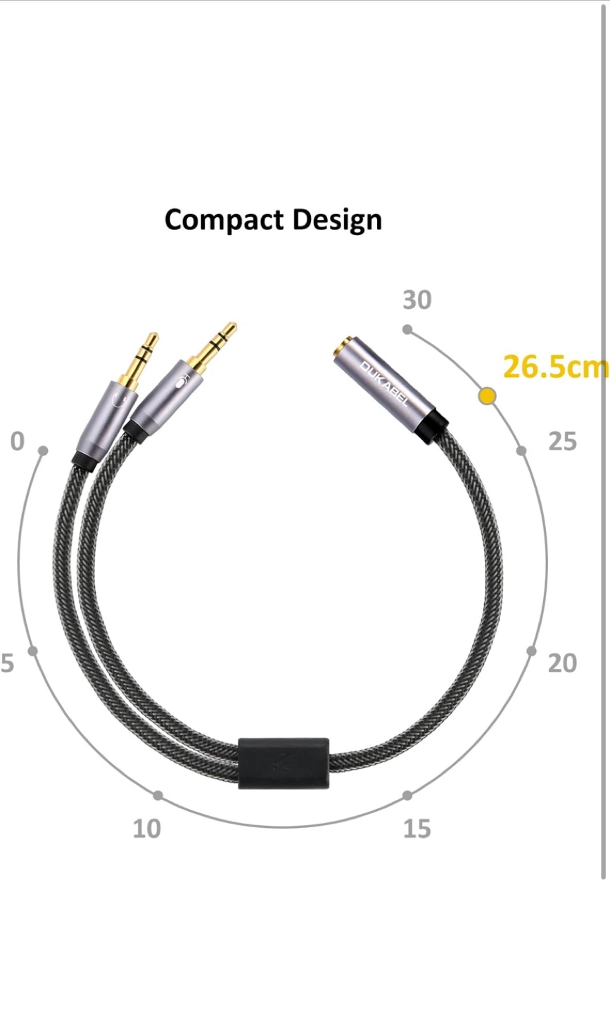 Dukabel 3.5mm Audio Splitter Cable (12 inch) - photo 3