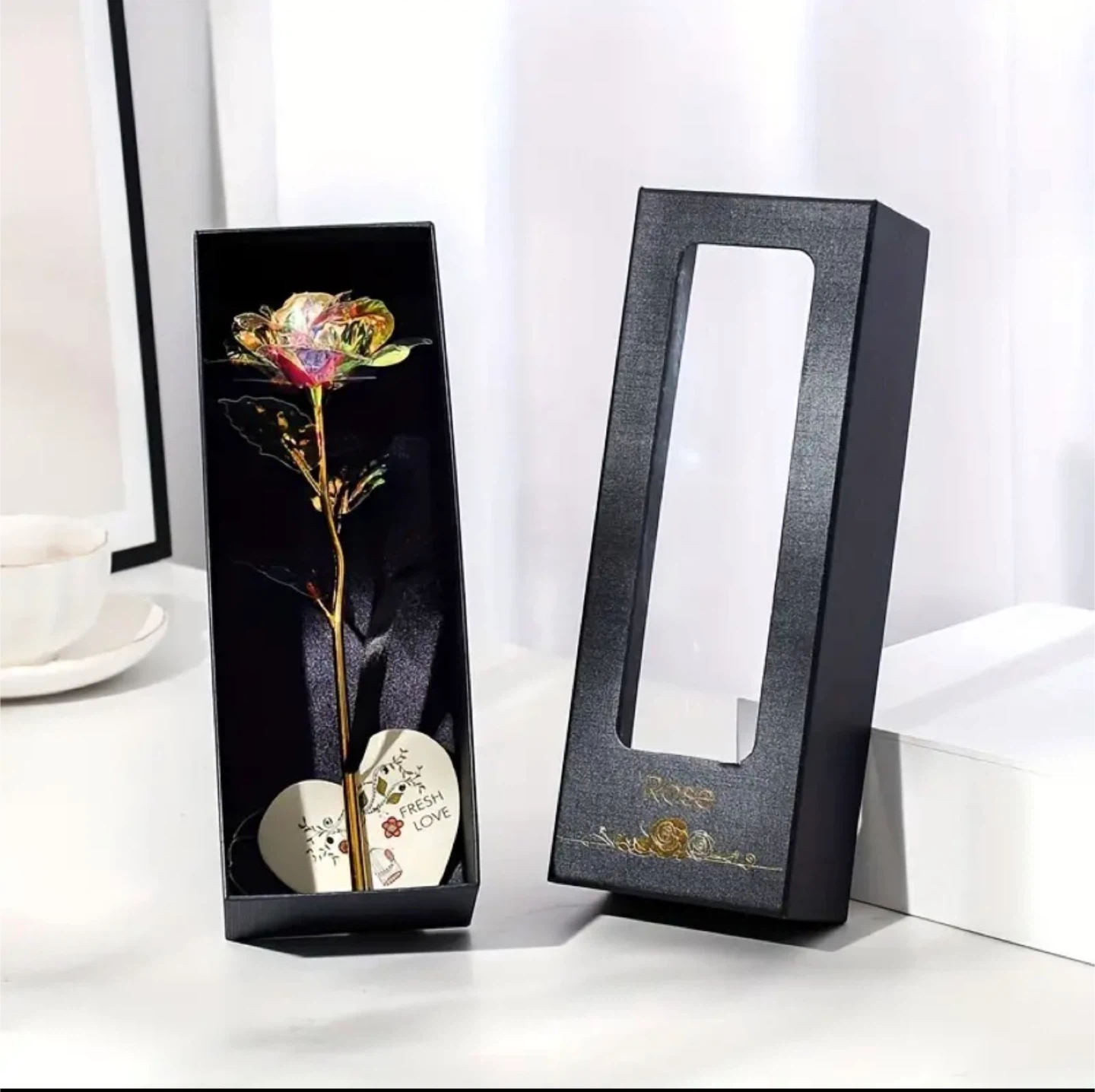 Golden Rose with "Love" Stand and Gift Box price is not $1 - photo 3