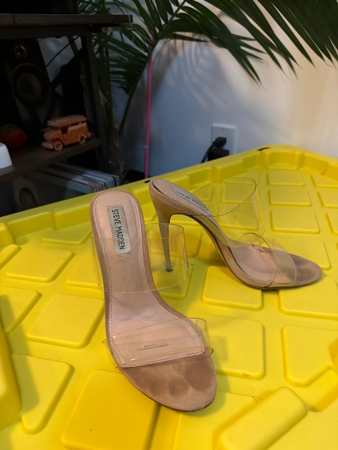 Steve Madden Tan Suede Clear Strap Heeled Sandals - photo 4
