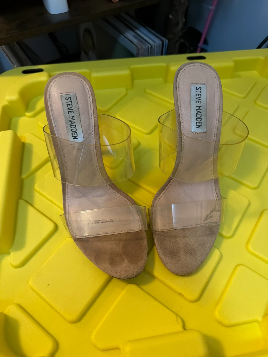 Steve Madden Tan Suede Clear Strap Heeled Sandals - photo 2