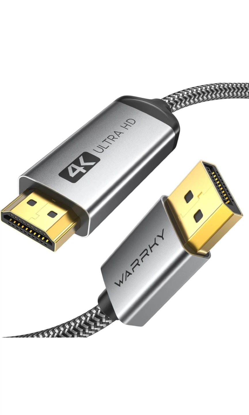 WARRKY 4K Ultra HD DisplayPort to HDMI Cable