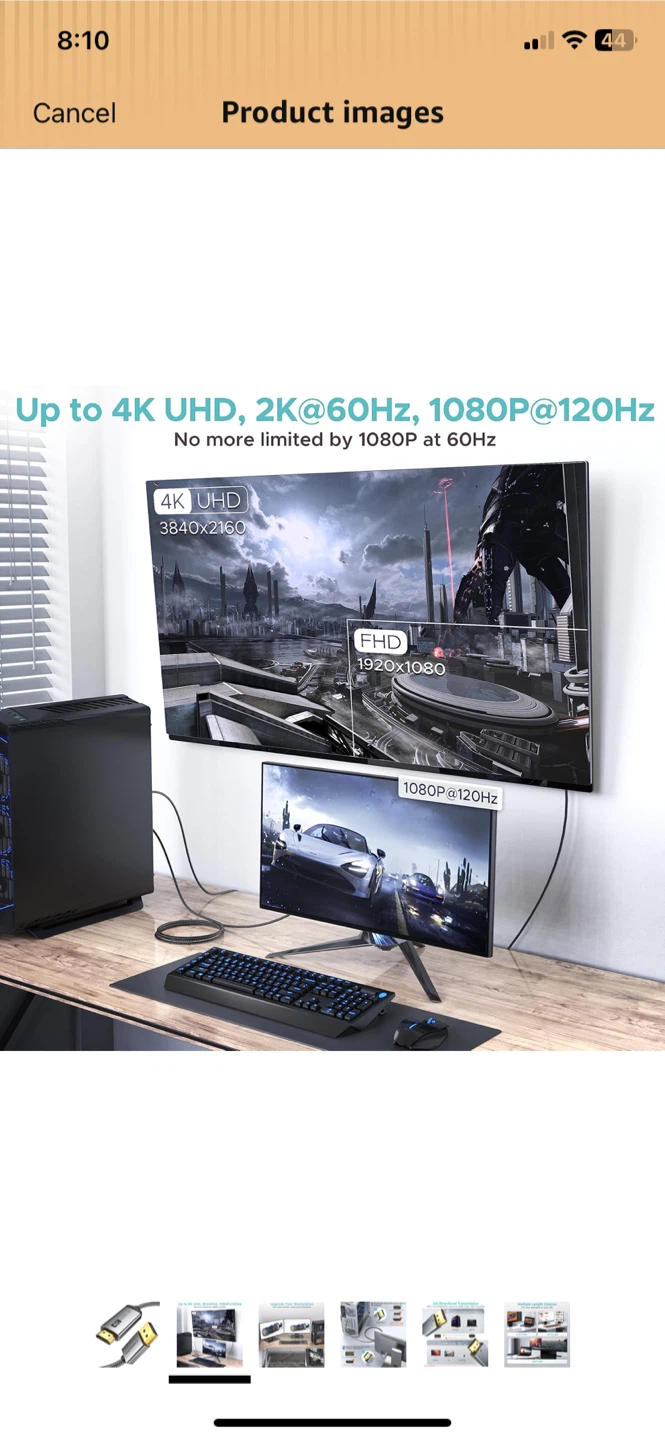WARRKY 4K Ultra HD DisplayPort to HDMI Cable - photo 4