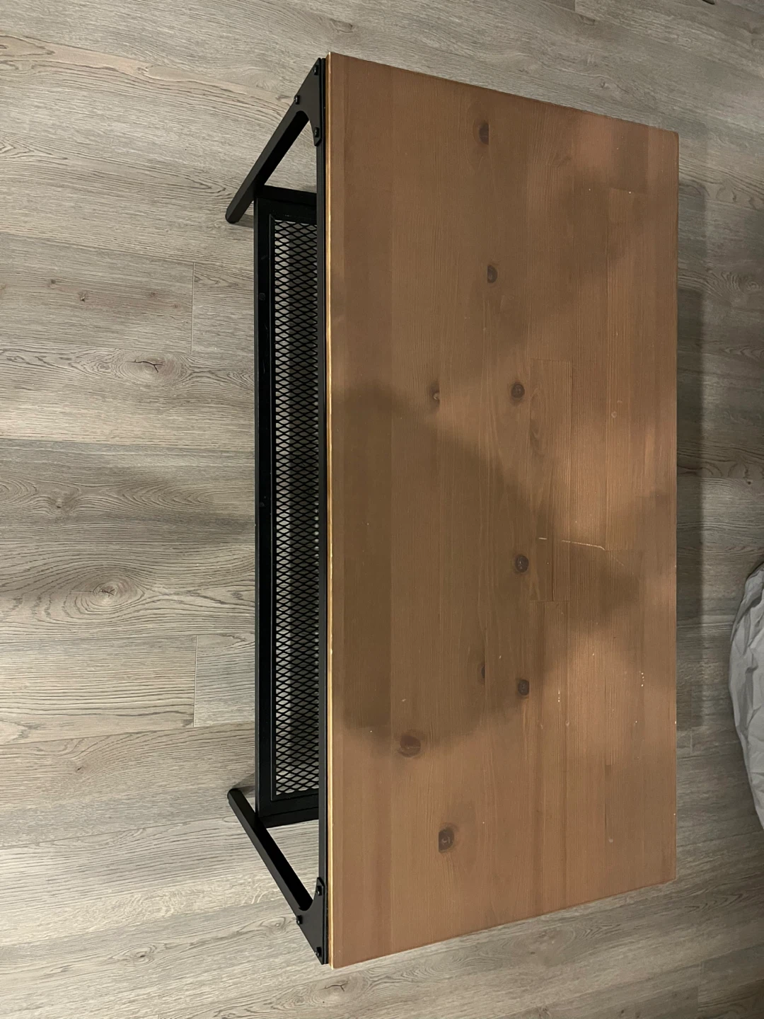 Wooden Top Coffee Table with Metal Shelf - photo 3