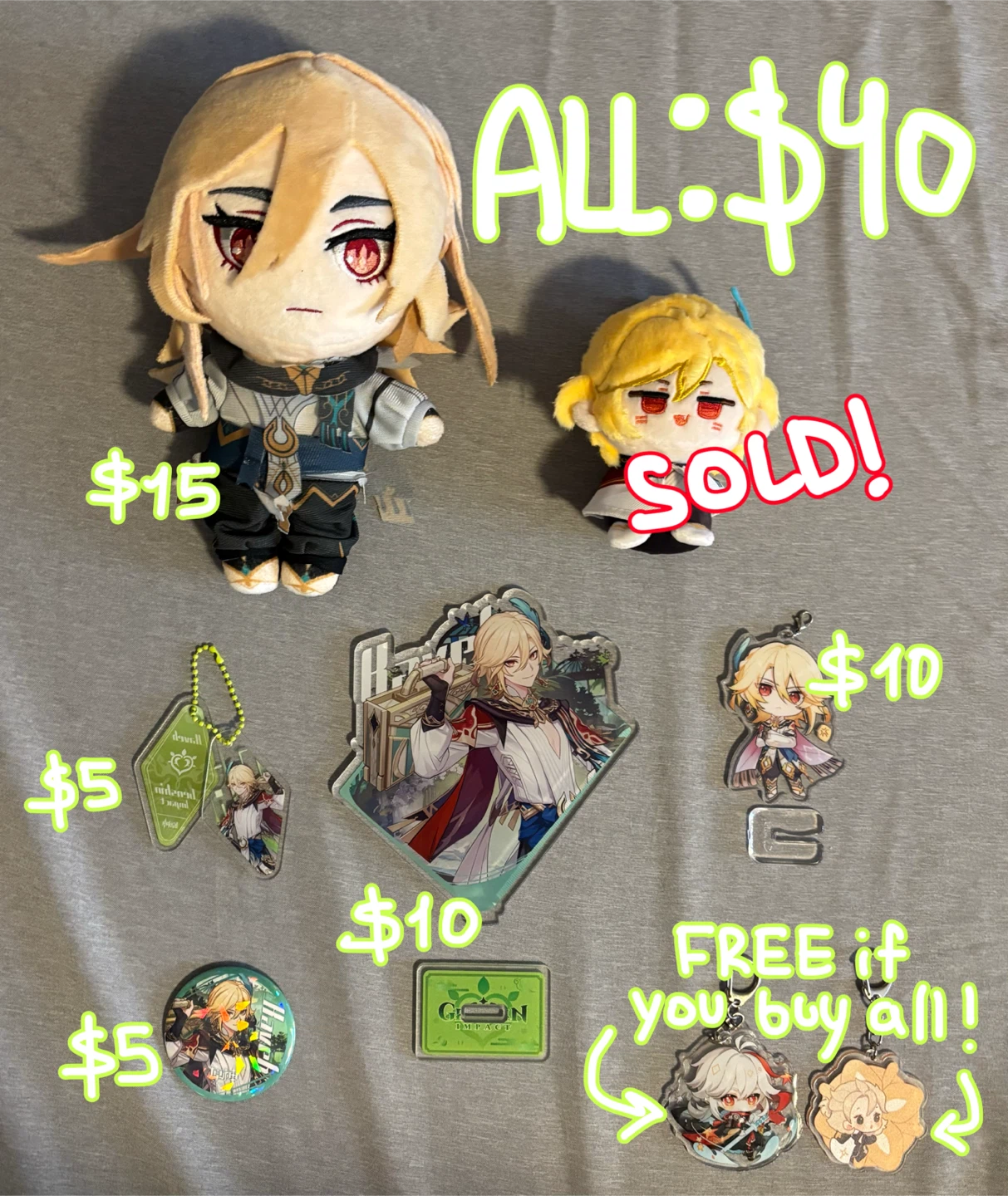Genshin Impact Kaveh Merch Set