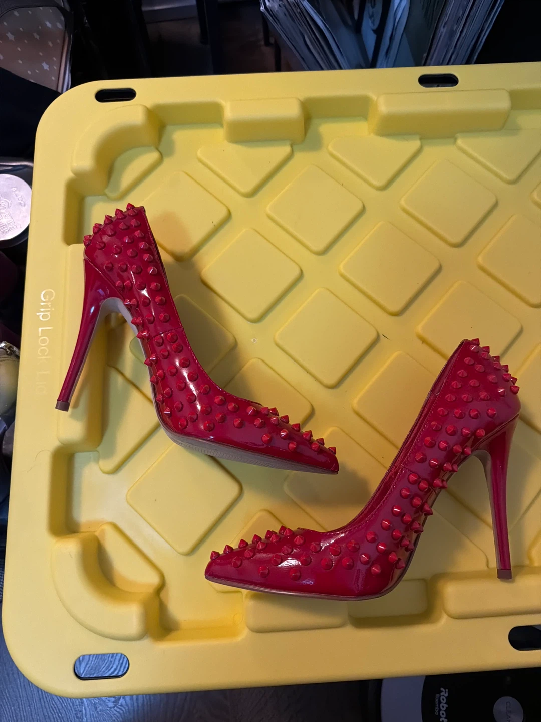Red Kate & Mel Studded Stiletto Heels