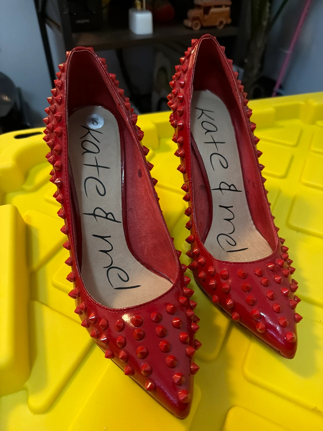 Red Kate & Mel Studded Stiletto Heels - photo 3
