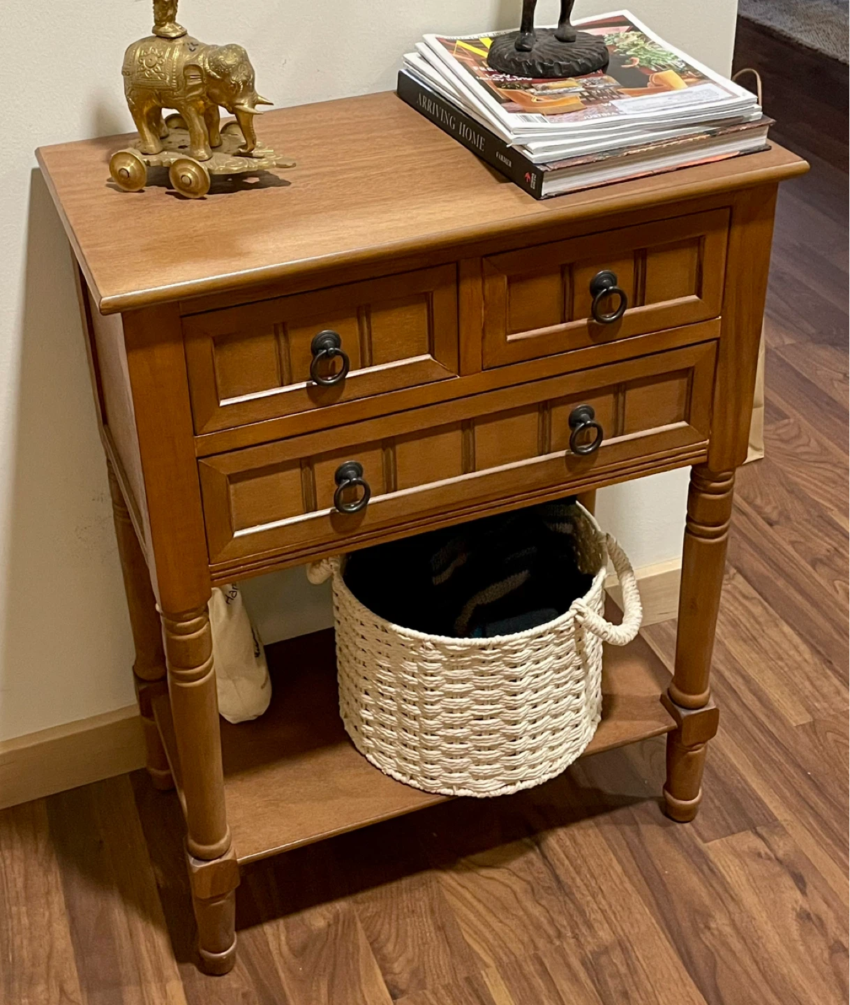 Wooden End Table with 2 Drawers