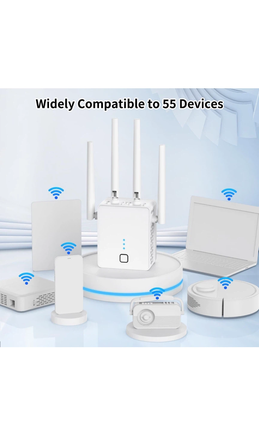 White WiFi Repeater with 4 Antennas - photo 2