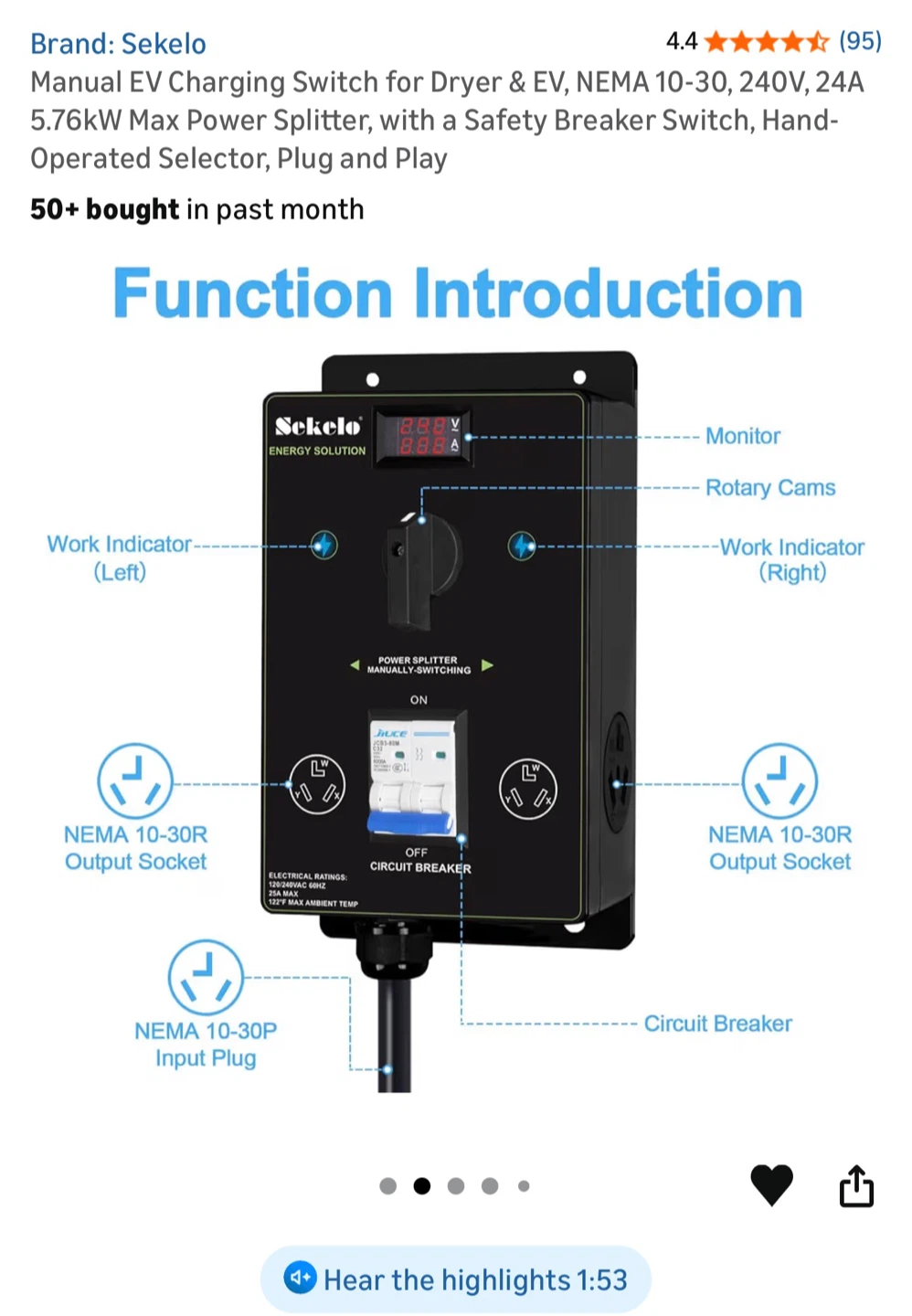 Sekelo Manual EV Charging Switch for Dryer & EV - photo 5