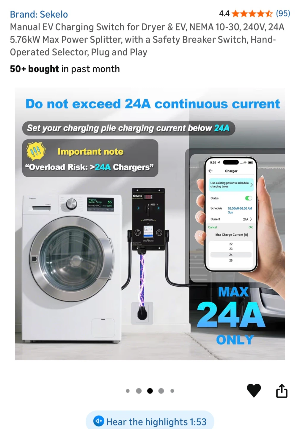 Sekelo Manual EV Charging Switch for Dryer & EV - photo 3
