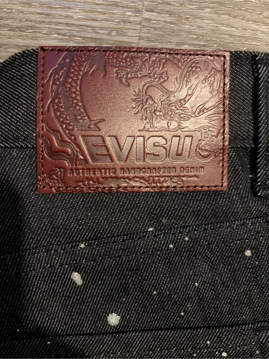 EVISU Slim Fit Black Denim Jeans with Paint Splatter - photo 4