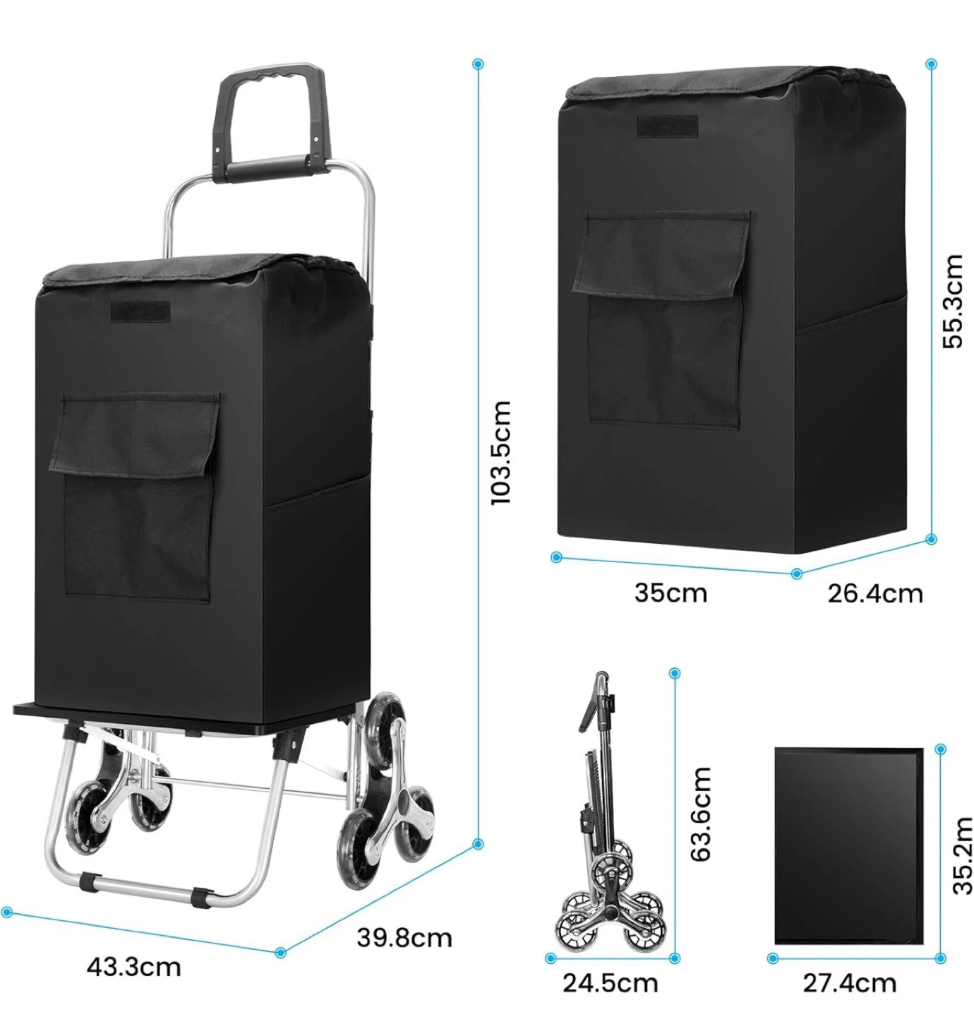 (Available) Collapsible Shopping Cart (Blue) - photo 4