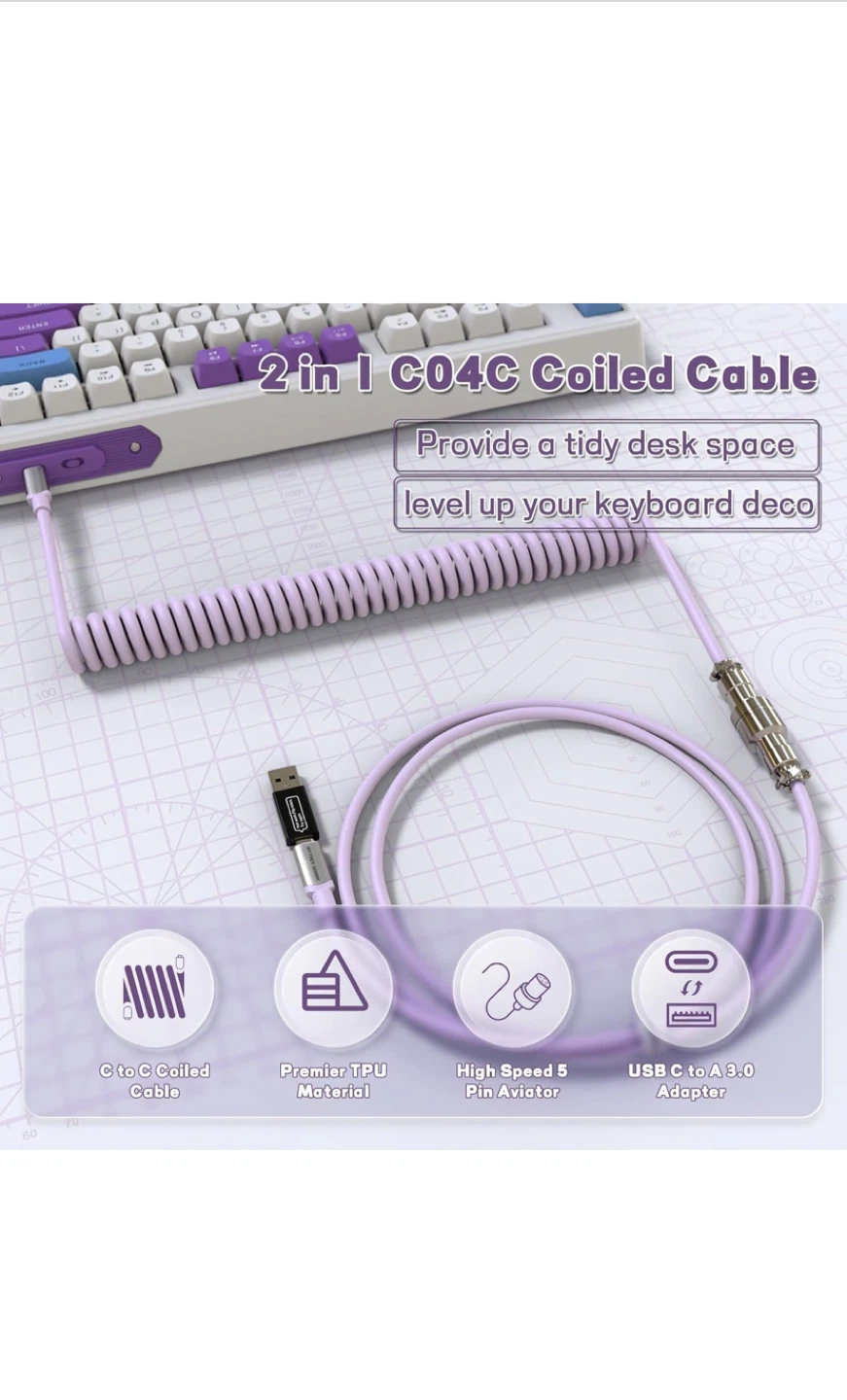 MAMBASNAKE Pro Custom Coiled Keyboard Cable