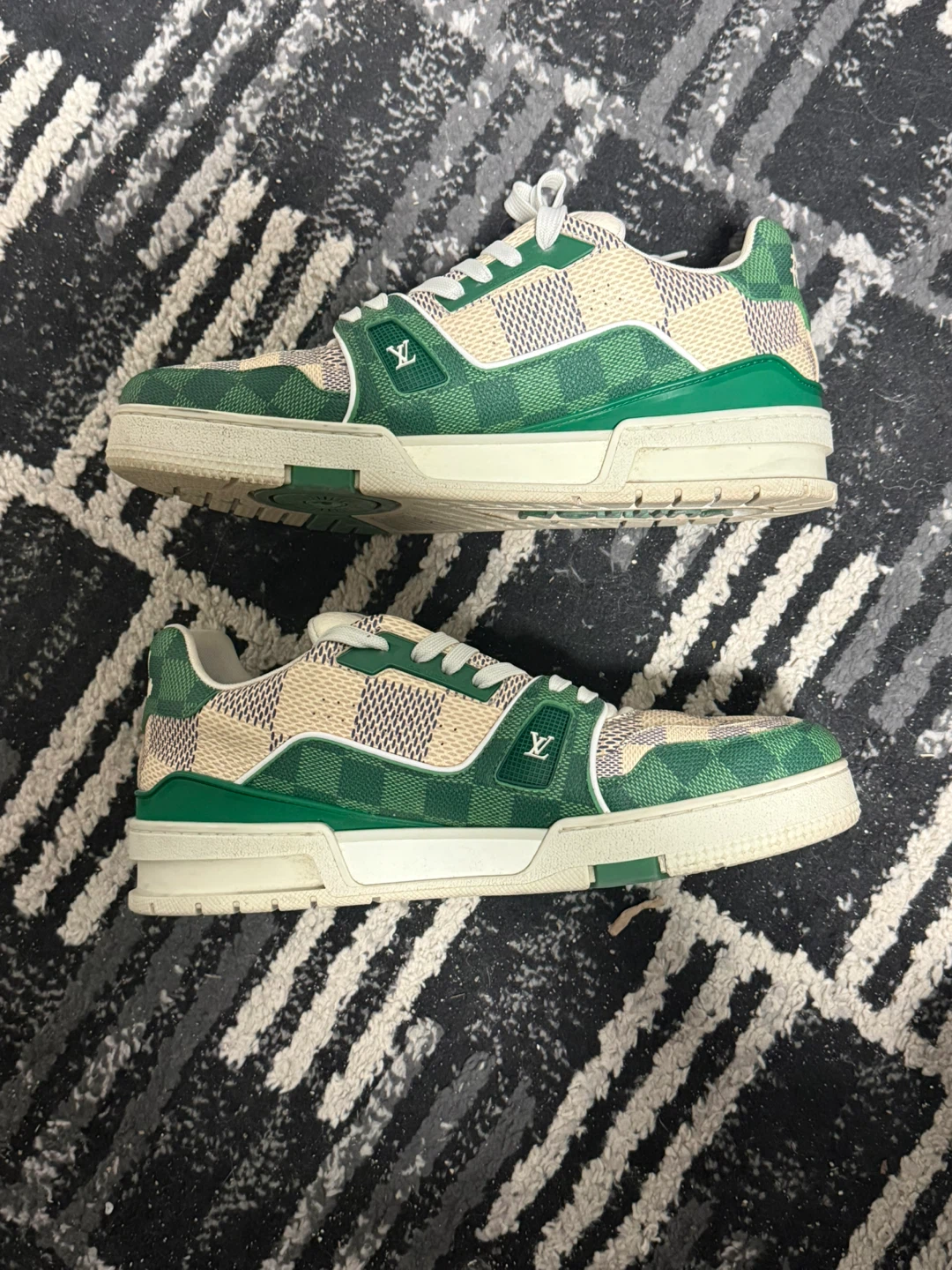 LOUIS VUITTON #54 GREEN DEMIER PRINT SIZE 8.5 US NO INSOLES - photo 3